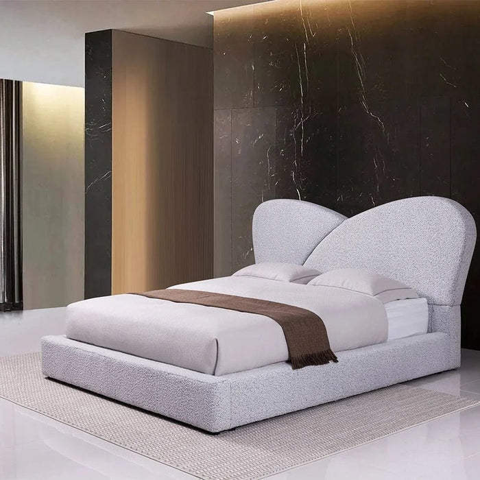 Petal 150 X 200 Upholstered Queen Bed-White