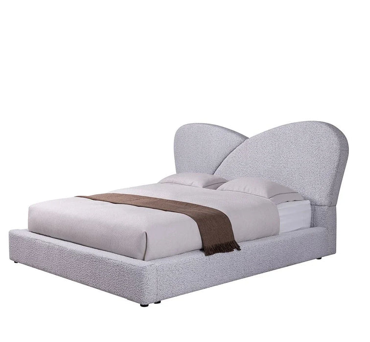 Petal 150 X 200 Upholstered Queen Bed-White