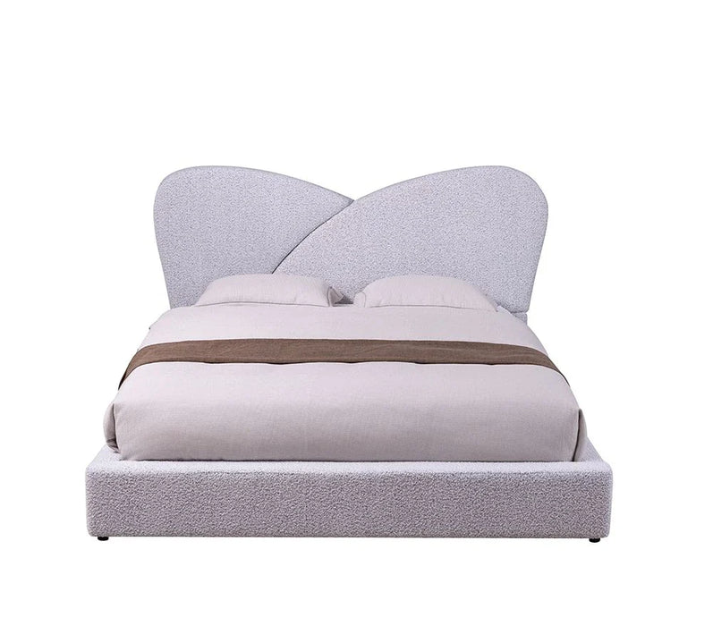 Petal 150 X 200 Upholstered Queen Bed-White