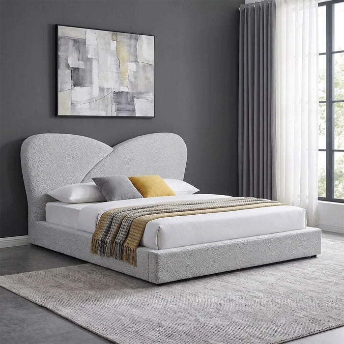 Petal 180 X 200 Upholstered King Bed-White