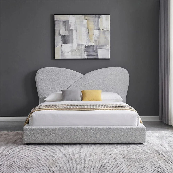 Petal 180 X 200 Upholstered King Bed-White