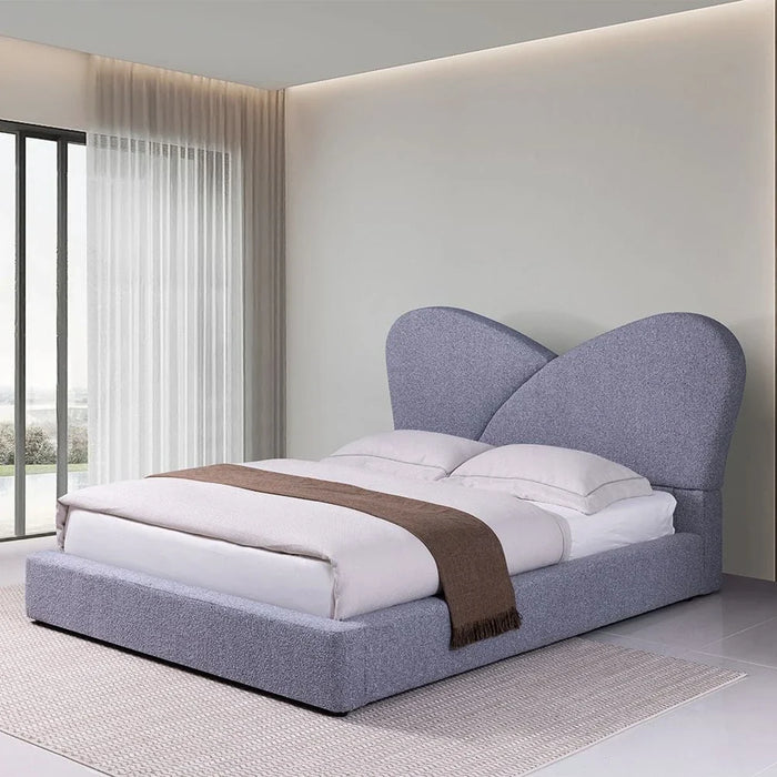 Petal 150 X 200 Upholstered Queen Bed-Grey