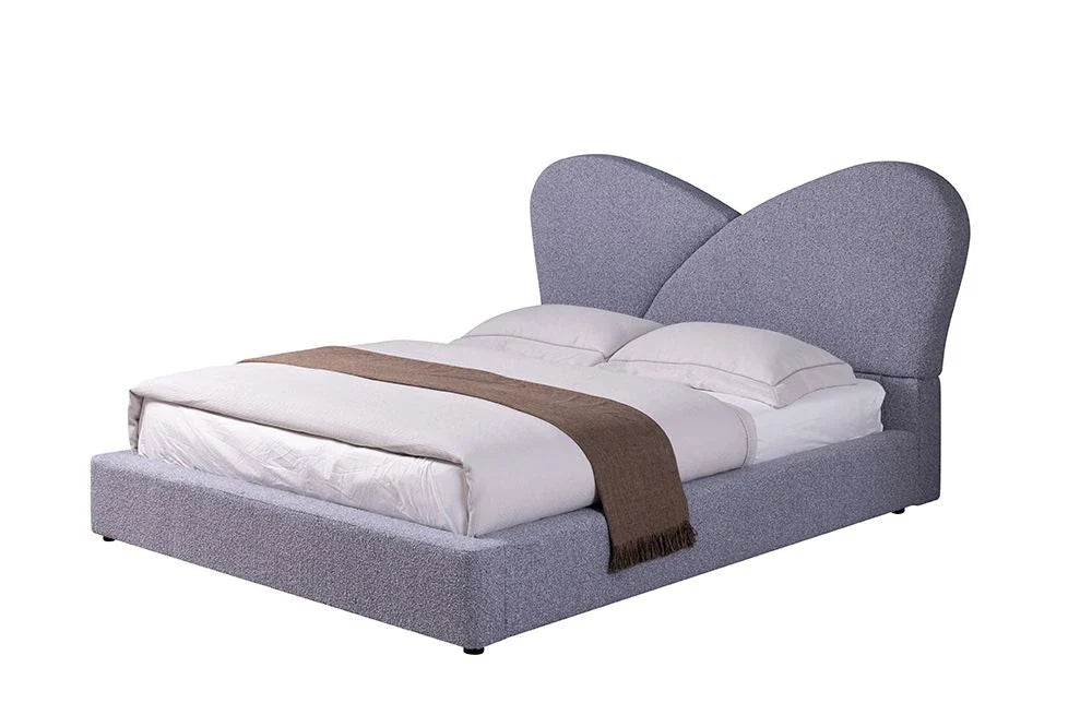 Petal 150 X 200 Upholstered Queen Bed-Grey