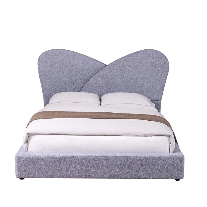 Petal 150 X 200 Upholstered Queen Bed-Grey