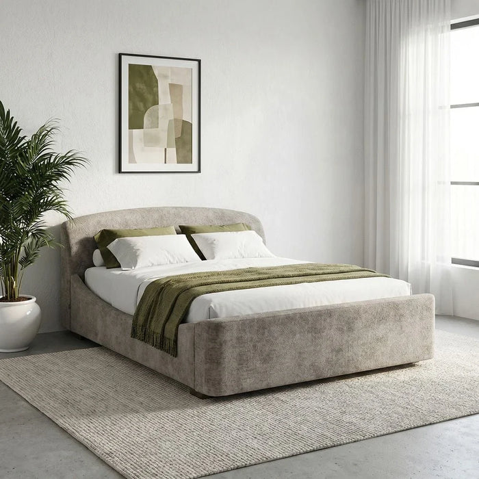 Boat 180 X 200 Upholstered King Bed-Brown