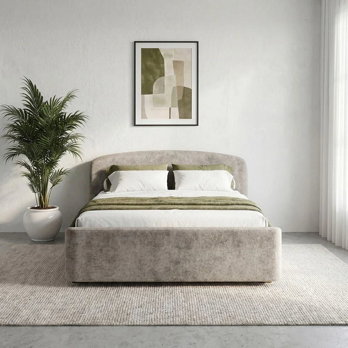 Boat 180 X 200 Upholstered King Bed-Brown