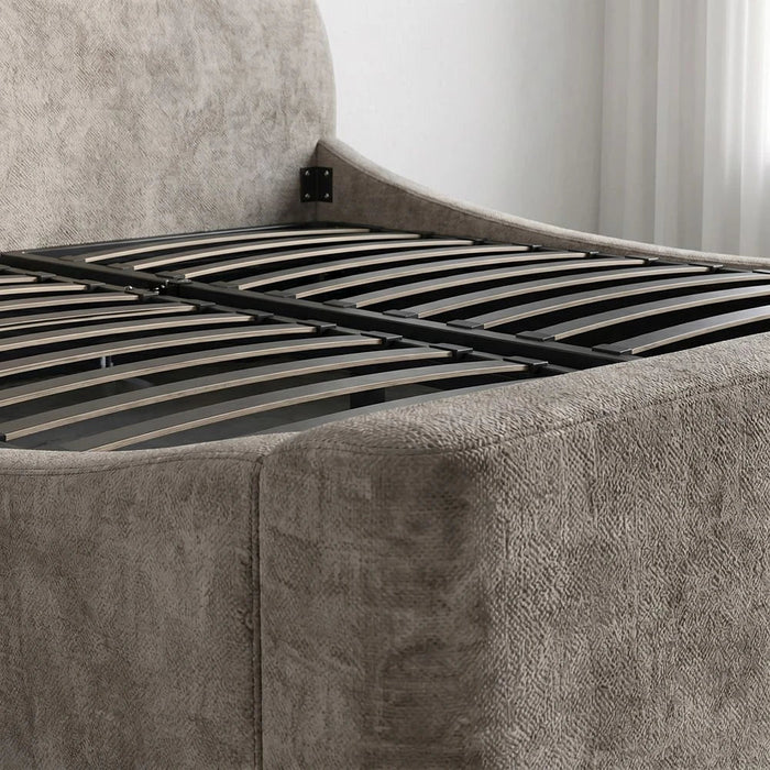 Boat 180 X 200 Upholstered King Bed-Brown