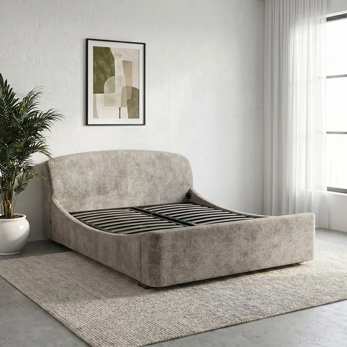Boat 180 X 200 Upholstered King Bed-Brown