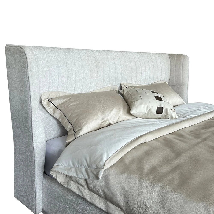 Terakkai 160x200 Upholstered Queen Bed - Beige - With 2-Year Warranty