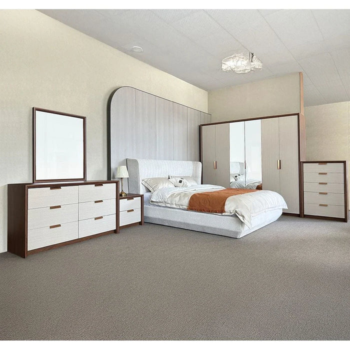 Terakkai 160x200 Upholstered Queen Bed - Beige - With 2-Year Warranty