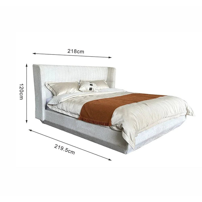 Terakkai 180x200 Upholstered King Bed - Beige - With 2-Year Warranty