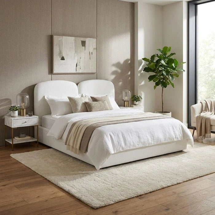 Reena 180 X 200 Upholesterd King Bed-Beige