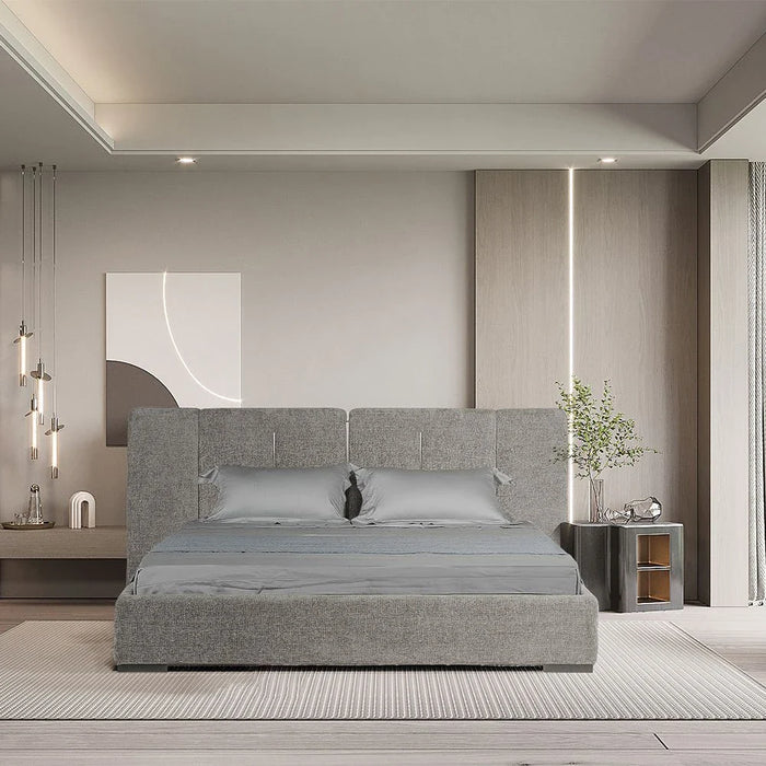 Braxton 160x200 Upholstered Queen Bed with Hydraulic Storage & Foldable Headboard -Grey/Titanium - With 2-Year Warranty
