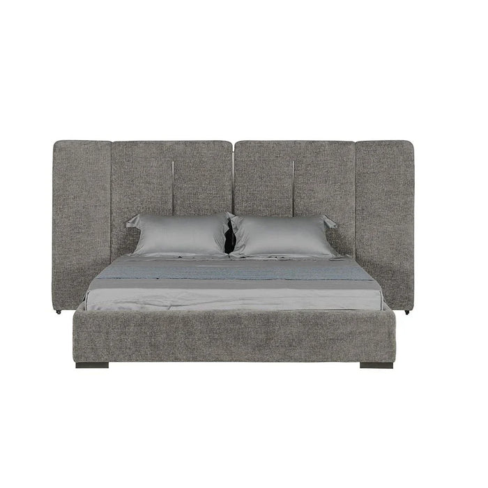 Braxton 160x200 Upholstered Queen Bed with Hydraulic Storage & Foldable Headboard -Grey/Titanium - With 2-Year Warranty
