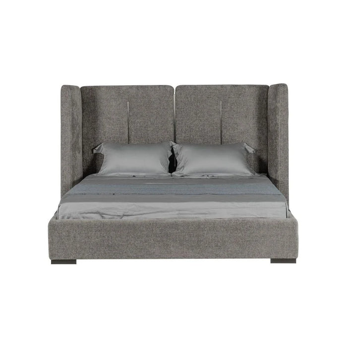 Braxton 160x200 Upholstered Queen Bed with Hydraulic Storage & Foldable Headboard -Grey/Titanium - With 2-Year Warranty