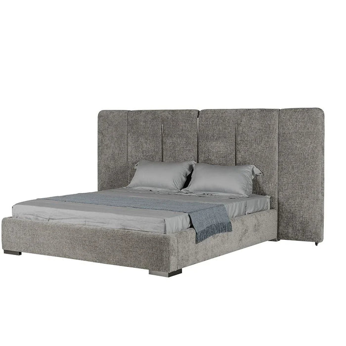 Braxton 160x200 Upholstered Queen Bed with Hydraulic Storage & Foldable Headboard -Grey/Titanium - With 2-Year Warranty