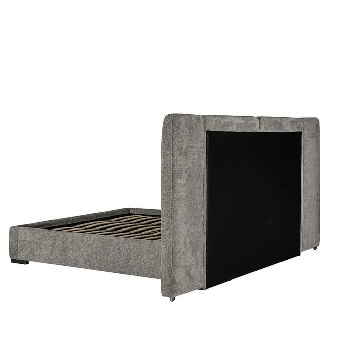 Braxton 160x200 Upholstered Queen Bed with Hydraulic Storage & Foldable Headboard -Grey/Titanium - With 2-Year Warranty