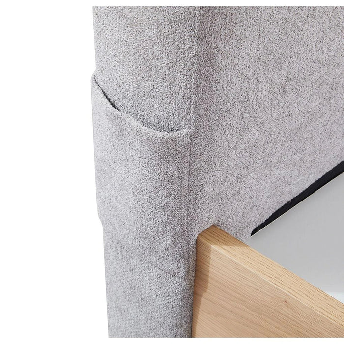Float 160x200 Floating Queen Bed with Mobile Holder & Wireless Charger - Natural Oak & Grey - With 2-Year Warranty