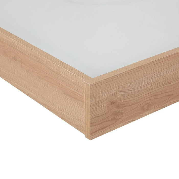 Float 160x200 Floating Queen Bed with Mobile Holder & Wireless Charger - Natural Oak & Grey - With 2-Year Warranty