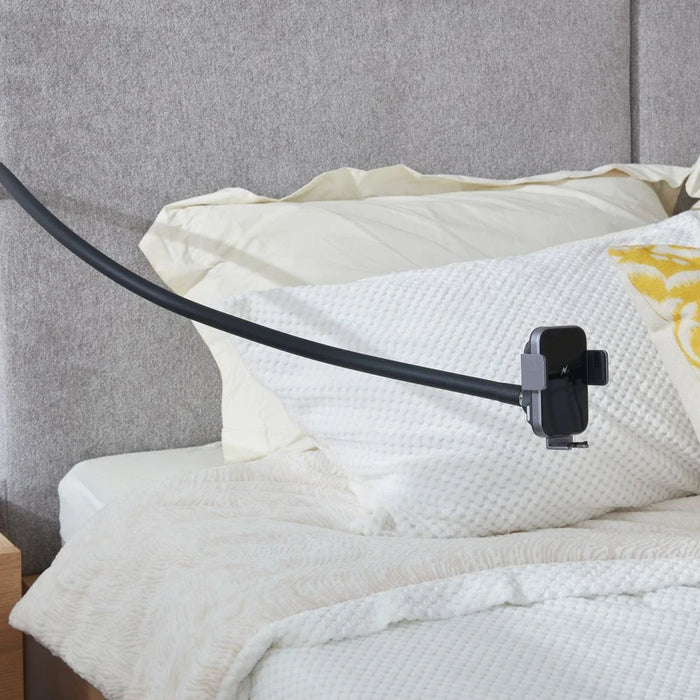 Float 160x200 Floating Queen Bed with Mobile Holder & Wireless Charger - Natural Oak & Grey - With 2-Year Warranty