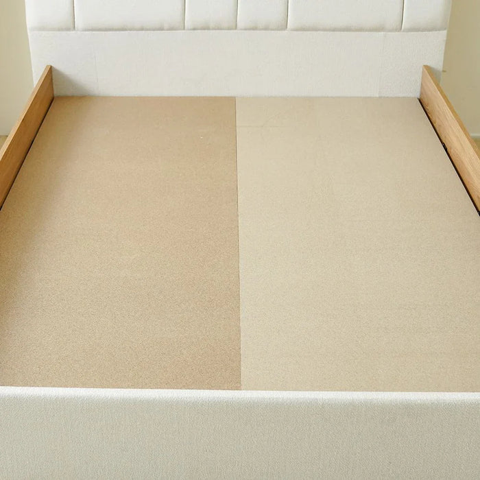 Amara 150X200 Upholstered Queen Bed - Oak/Beige