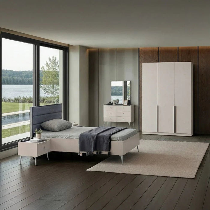 Gotham 120X200 Bed With Upholstered Headboard - Grey