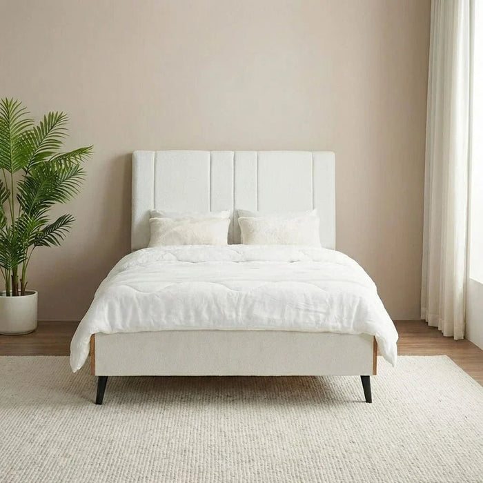 Amara 120X200 Upholstered  Bed - Oak/Beige