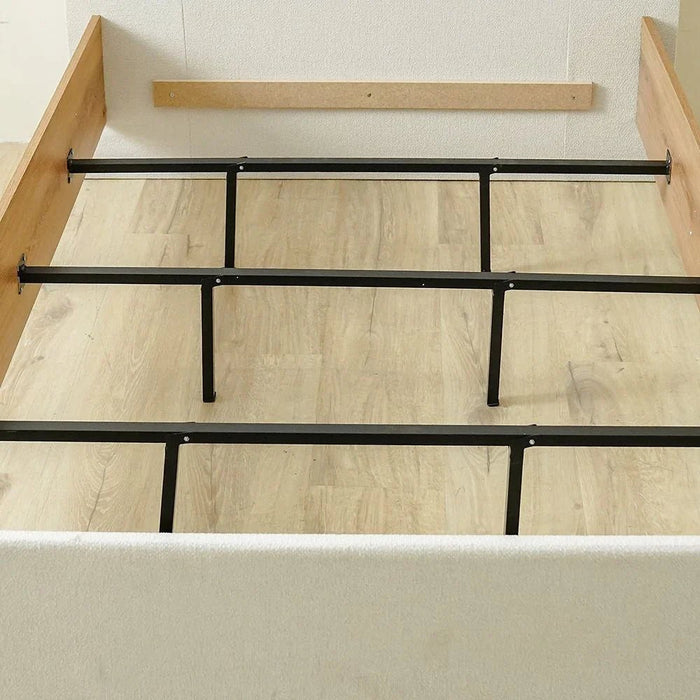 Amara 120X200 Upholstered  Bed - Oak/Beige