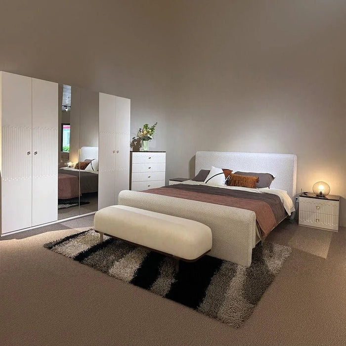 V2 Naples 150X200 Upholstered Queen Bed-Beige