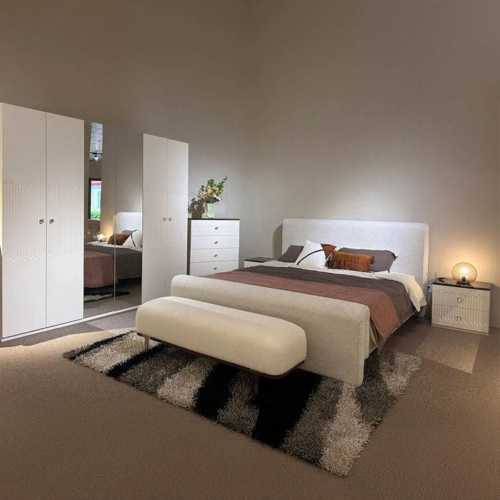 V2 Naples 180X200 Upholstered Queen Bed-Beige