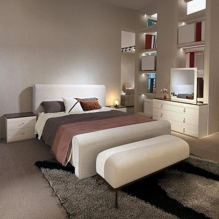 V2 Naples 180X200 Upholstered Queen Bed-Beige