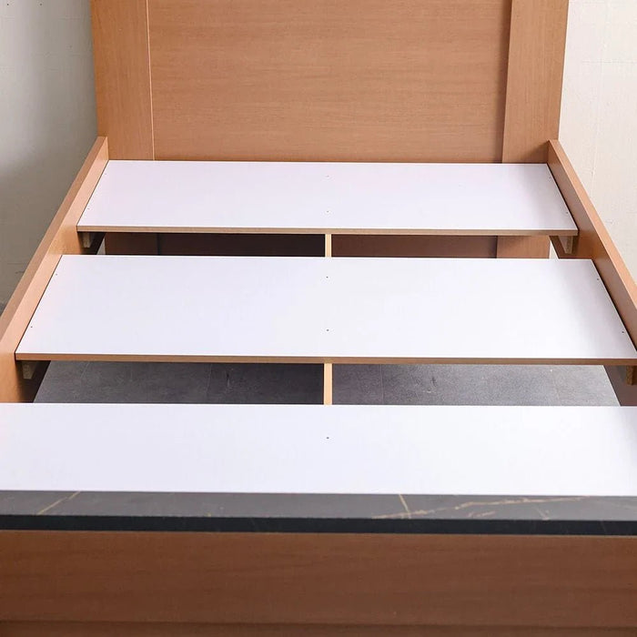 Pera 120 X 200 Single Bed - Walnut/Black Marble