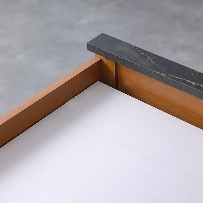 Pera 120 X 200 Single Bed - Walnut/Black Marble