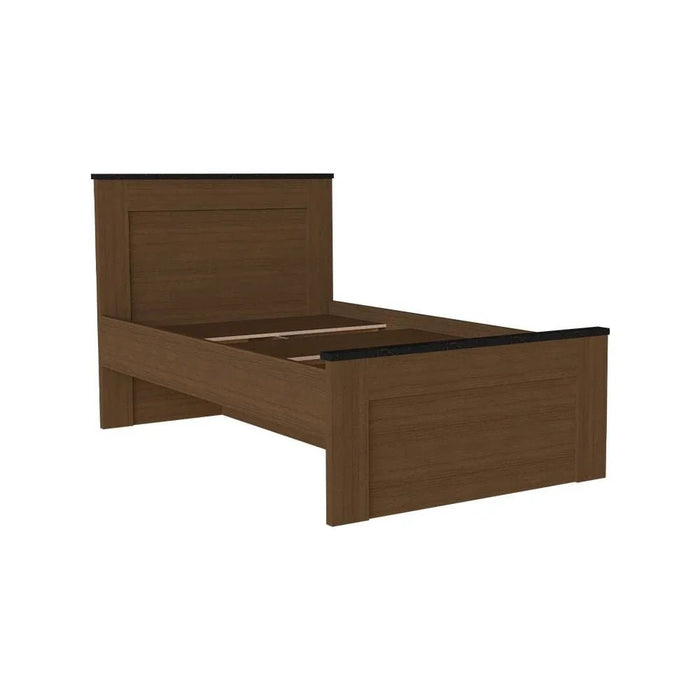 Pera 120 X 200 Single Bed - Walnut/Black Marble