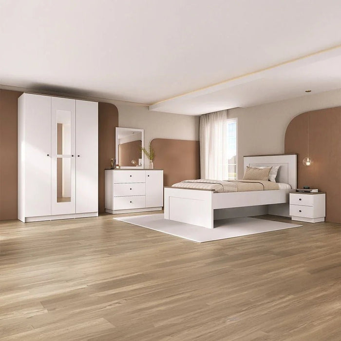 Pera 120 x 200 Single Bed - White/L Oak