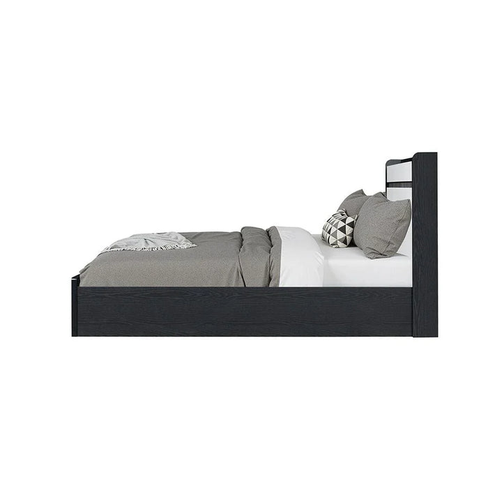 Diamond 180X200 King Bed With 2 Front Drawer Storage-Black+Gloss White