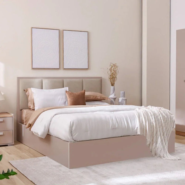 Cardano 150 x 200 Queen Bed with Hydraulic Underbed Storage Ð Beige