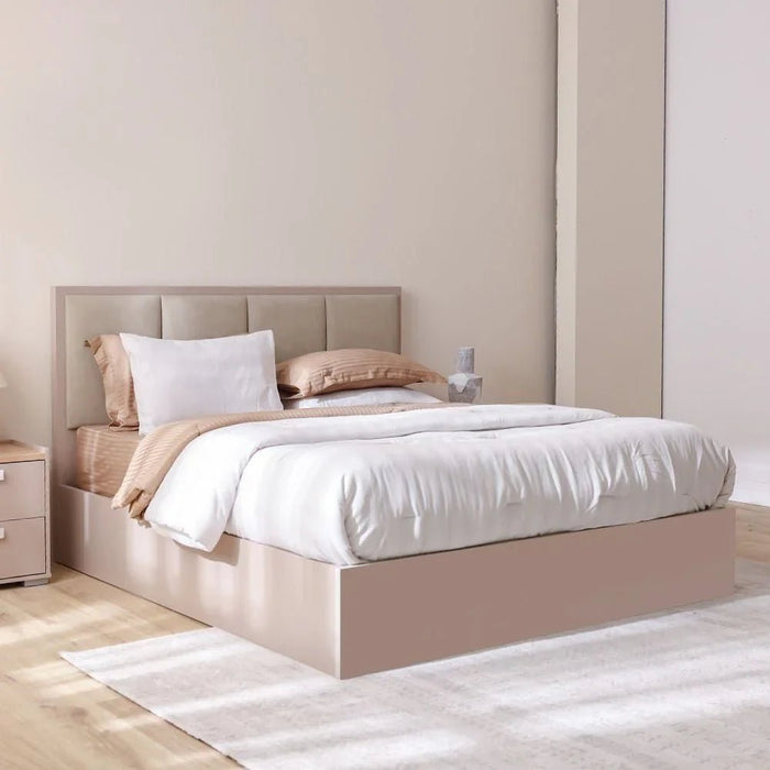 Cardano 150 x 200 Queen Bed with Hydraulic Underbed Storage Ð Beige