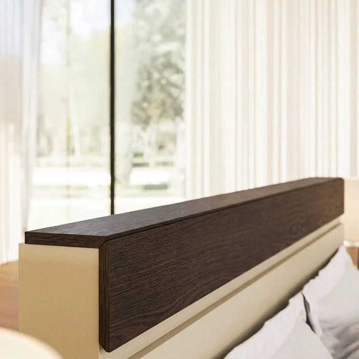 Bellano 160x200 Queen Bed With Headboard Storage - Taupe/Wenge