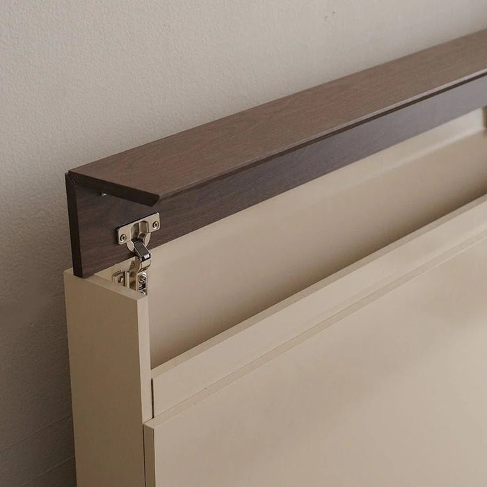 Bellano 180x200 King Bed With Headboard Storage - Taupe/Wenge