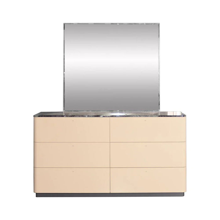 Hanson 6 Drawer Dresser with Mirror and Stool - Dark Grey/Khaki - With 2-Year Warranty
