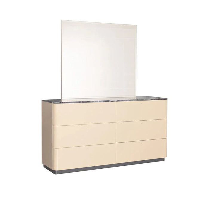 Hanson 6 Drawer Dresser with Mirror and Stool - Dark Grey/Khaki - With 2-Year Warranty