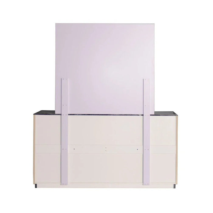Hanson 6 Drawer Dresser with Mirror and Stool - Dark Grey/Khaki - With 2-Year Warranty