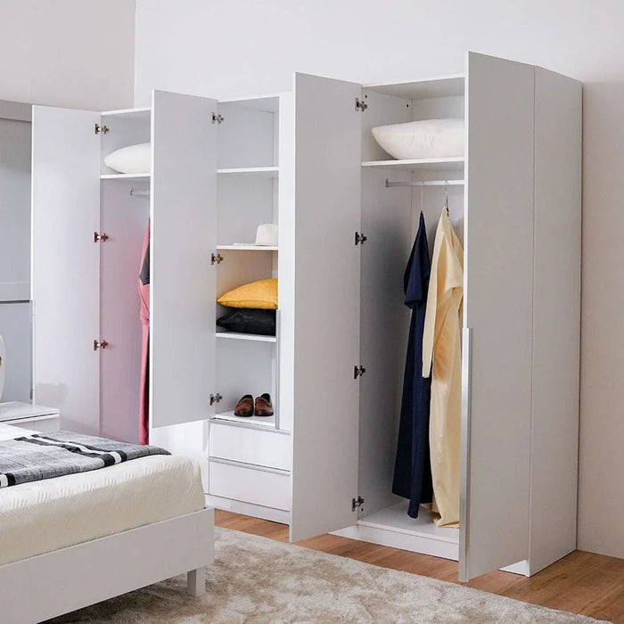 Brooklyn 6-Door Wardrobe - White - With 2-Year Warranty