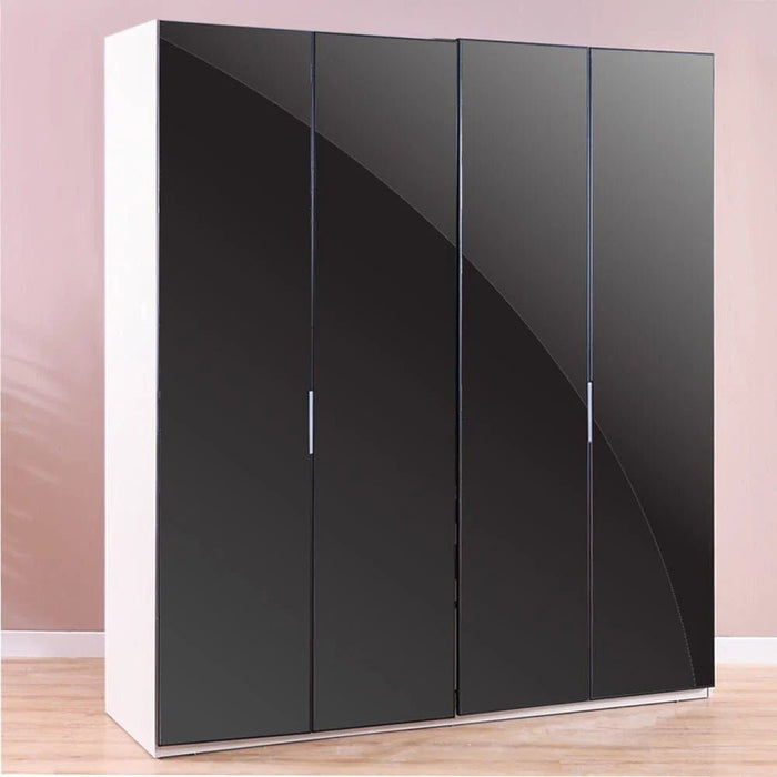 Defne 2-Meter Wardrobe-Cream/Black-With 5-Year Warranty