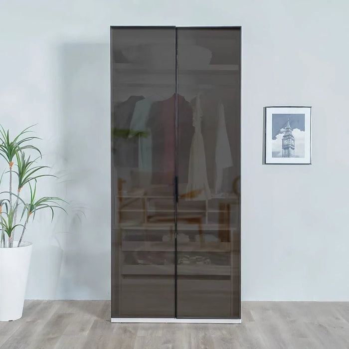 Defne 1-Meter Wardrobe - Cream/Black - With 5-Year Warranty