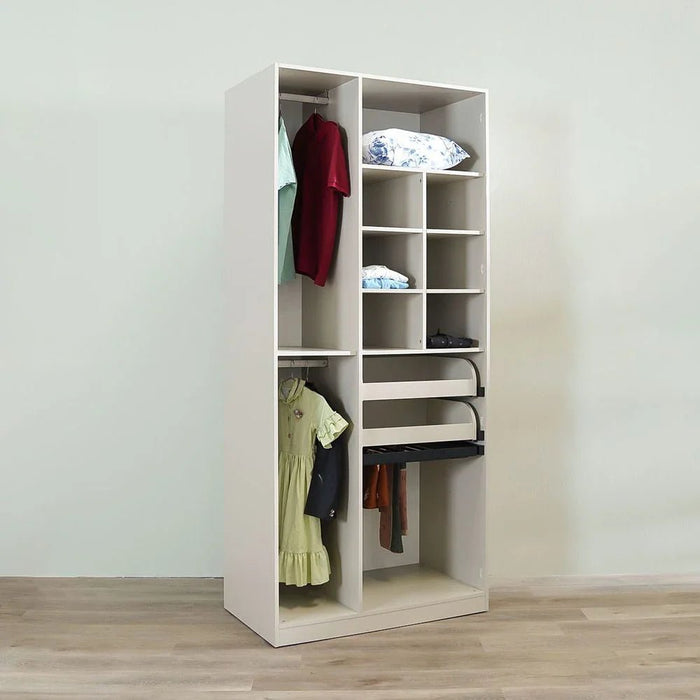 Defne 1-Meter Wardrobe-Cream/Black-With 5-Year Warranty