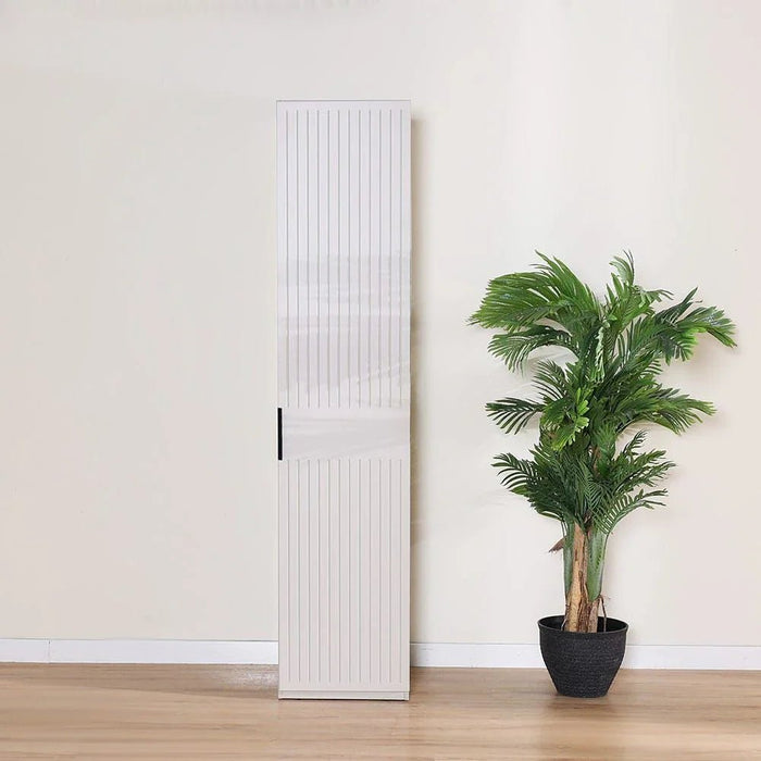 Defne Right-Door Wardrobe-Cream/Black-With 5-Year Warranty