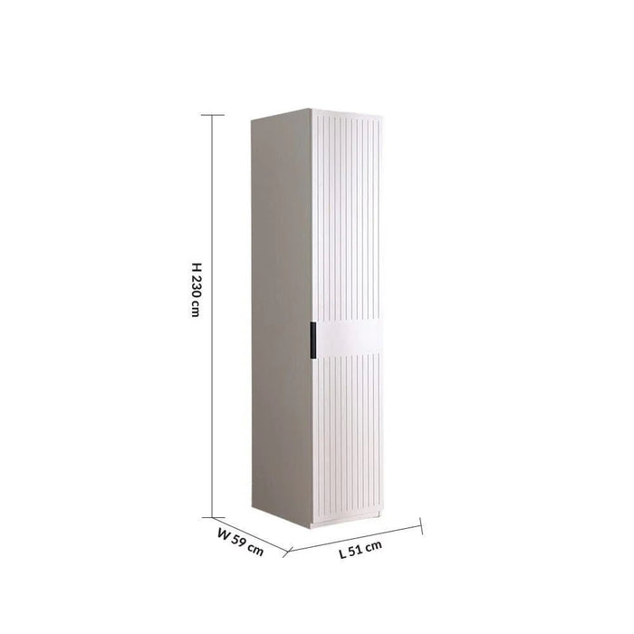 Defne Right-Door Wardrobe-Cream/Black-With 5-Year Warranty