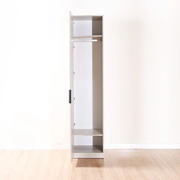 Defne Left-Door Wardrobe-Cream/Black-With 5-Year Warranty